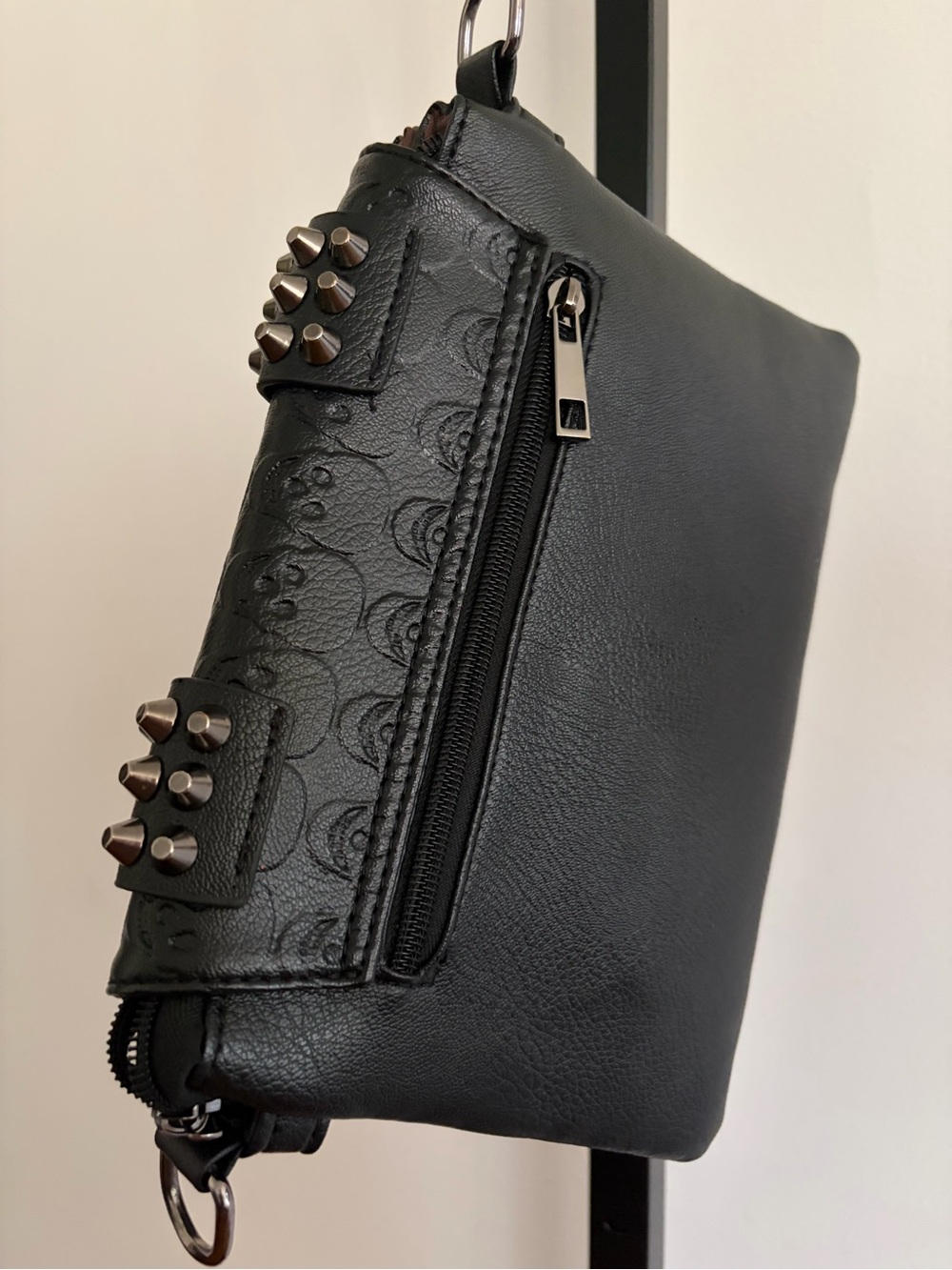 Black Studded Crossbody Shoulder Bag - Picture 6 of 8